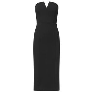 Veronica Beard Nabi Strapless Black midi dress